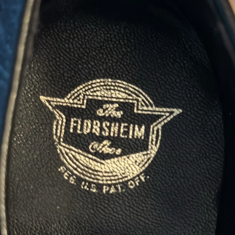 Florsheim 21803 Black leather lace up dress shoes flexible fiber insole sz 9 1/2